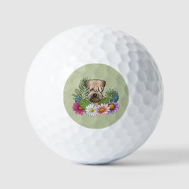 Weich überzogene Wheaten Terrier farbenfrohe Blume Golfball
