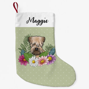 Weich überzogene Wheaten Terrier farbenfrohe Blume Kleiner Weihnachtsstrumpf