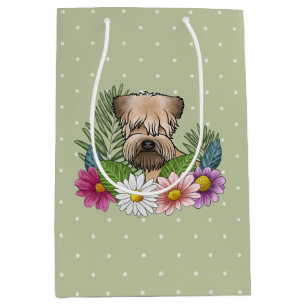 Weich überzogene Wheaten Terrier farbenfrohe Blume Mittlere Geschenktüte