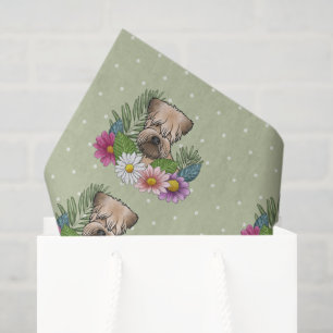 Weich überzogene Wheaten Terrier farbenfrohe Blume Seidenpapier