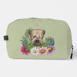 Weich überzogene Wheaten Terrier farbenfrohe Blume Waschbeutel