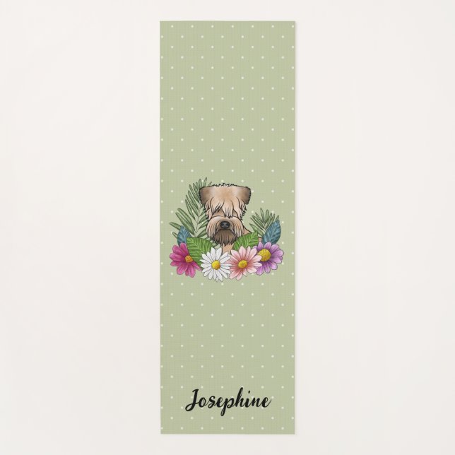 Weich überzogene Wheaten Terrier farbenfrohe Blume Yogamatte (Vorderseite)