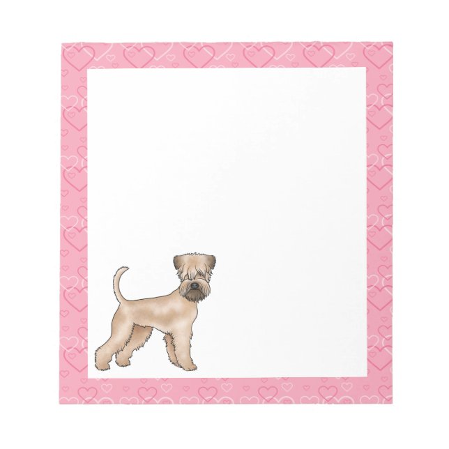 Weich überzogene Wheaten Terrier Hund Liebe Herzmu Notizblock (Vorderseite)