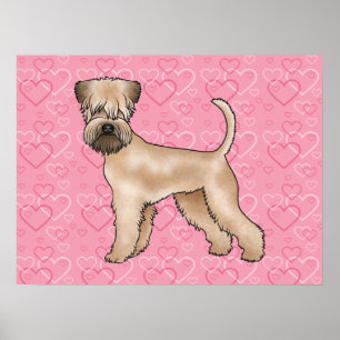 Weich überzogene Wheaten Terrier Hund Liebe Herzmu Poster