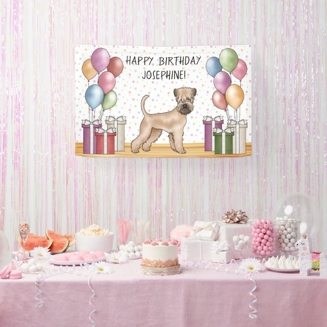 Weich überzogene Wheaten Terrier Pastel Happy Gebu Banner (Party)