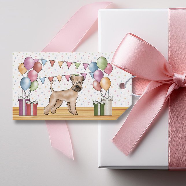 Weich überzogene Wheaten Terrier Pastel Happy Gebu Geschenkanhänger (Von Creator hochgeladen)