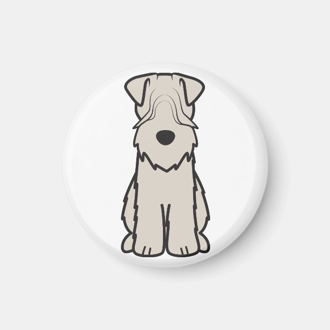 Weich überzogener Cartoon Terrier Dog Magnet (Vorne)