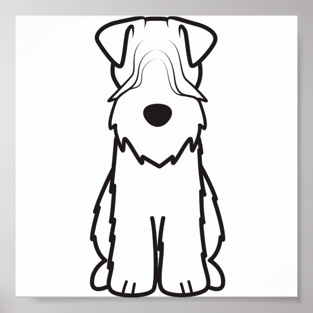 Weich überzogener Cartoon Terrier Dog Poster (Vorne)
