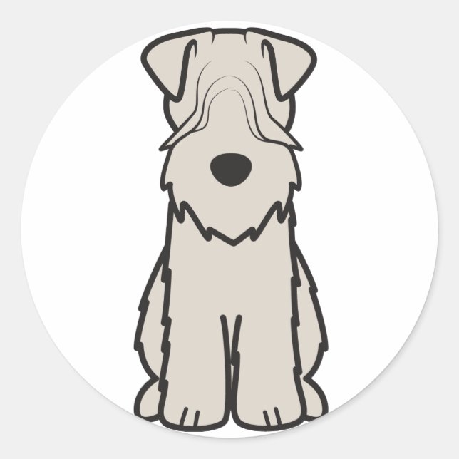 Weich überzogener Cartoon Terrier Dog Runder Aufkleber (Vorderseite)