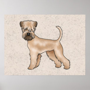 Weich überzogener Hund aus Terrier, auf Beige Steh Poster