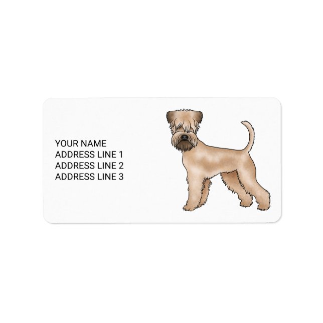 Weich überzogener Hund aus Terrier mit benutzerdef Adressaufkleber (Vorne)