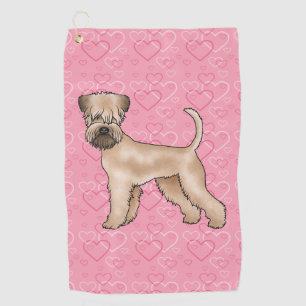 Weich überzogener Hund Terrier Hund Herzmuster Ros Golfhandtuch