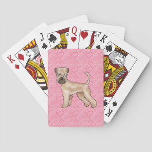Weich überzogener Hund Terrier Hund Herzmuster Ros Spielkarten