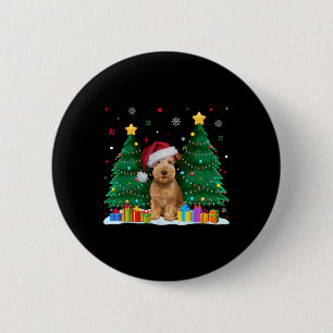 Weich überzogener Hund Terrier Hund Lover Weihnach Button