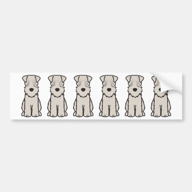Weich überzogener Wheaten Terrier-HundeCartoon Autoaufkleber (Vorne)