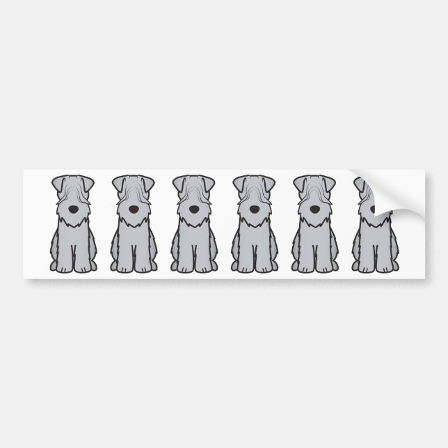 Weich überzogener Wheaten Terrier-HundeCartoon Autoaufkleber (Vorne)
