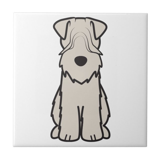 Weich überzogener Wheaten Terrier-HundeCartoon Fliese (Vorderseite)