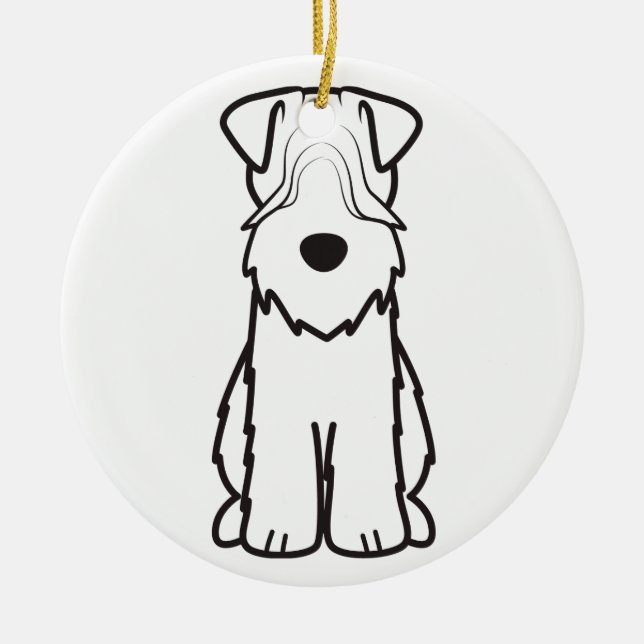 Weich überzogener Wheaten Terrier-HundeCartoon Keramikornament (Vorne)