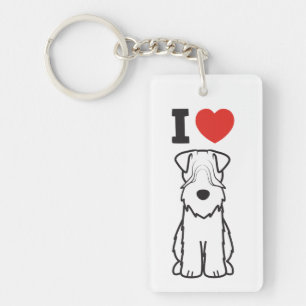 Weich überzogener Wheaten Terrier-HundeCartoon Schlüsselanhänger