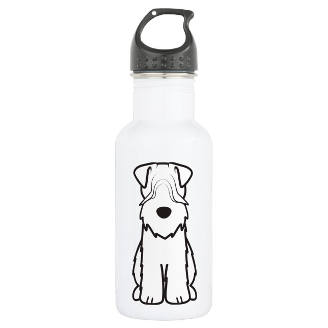 Weich überzogener Wheaten Terrier-HundeCartoon Trinkflasche (Vorderseite)