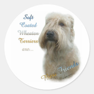 Weich überzogenes Wheaten Terrier Best F.. - Aufkl Runder Aufkleber