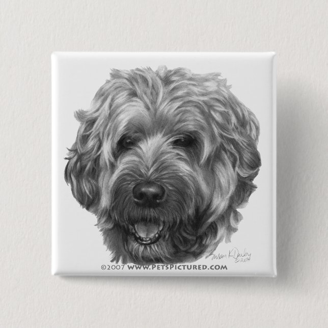 Weich-Überzogenes Wheaten Terrier Button (Vorderseite)