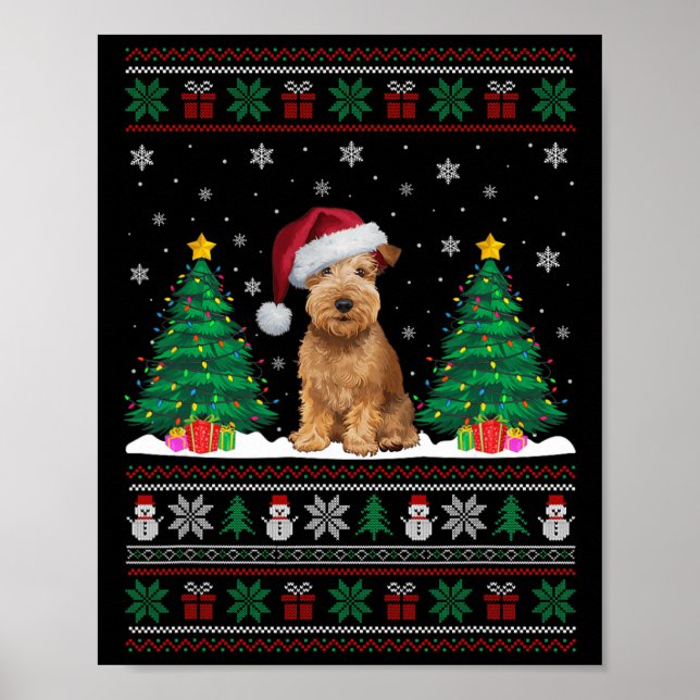 Weich überzogenes Wheaten Terrier Dog Xmas Tree Li Poster (Vorne)
