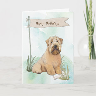 Weich überzogenes Wheaten Terrier Hund Geburtstags Karte