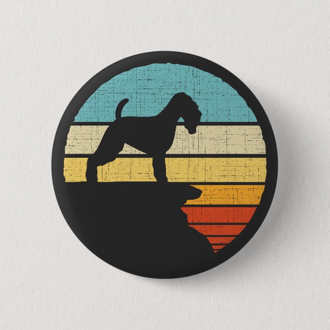 Weich überzogenes Wheaten Terrier Retro Vintager H Button (Vorderseite)