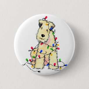 Weich überzogenes Wheaten Terrier - Weihnachten Button