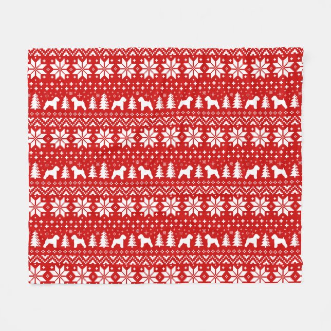 Weich überzogenes Wheaten Terrier-Weihnachtsmuster Fleecedecke (Vorderseite (Horizontal))