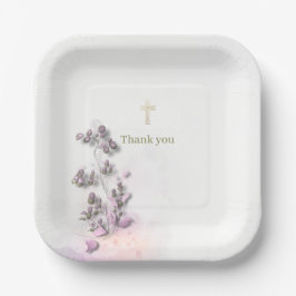 Weich und elegant mit goldfarbenen Kreuzpapier-Tel Pappteller