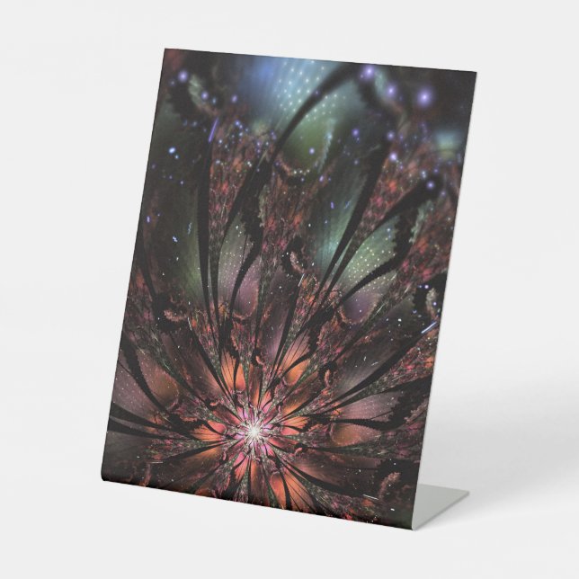 Weich und Zärtlichkeit Fraktal Fantasy Blume invit Sockelschild (Vorderseite)