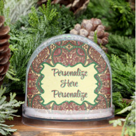 Weich viktorianischer, roter, gelber Juwelenton Schneekugeln