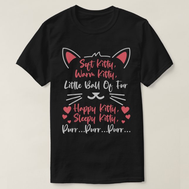 Weich warme Kätzchen Kleiner Ball Pelzkatze Schlaf T-Shirt (Design vorne)