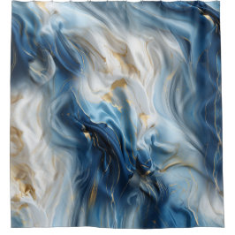 Weich weißer Marmor mit Gold Duschvorhang