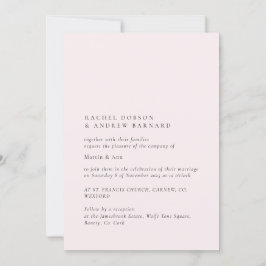 Weich zartes Blassrot Einfache Elegante Rose Rosa Einladung