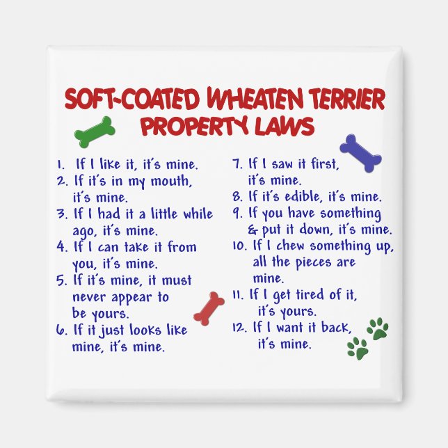WEICHBESCHICHTIGTE WHEATEN TERRIER-Eigenschaftenge Magnet (Vorne)