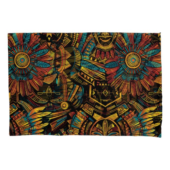 Weichblaue "Aztec Dream" Baumwollpillowcases Kissenbezug (Vorderseite-Links)