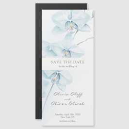 Weichblauer Orchid Save the Date Magnetische Einla Magnetkarte