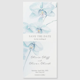 Weichblauer Orchid Save the Date Magnetische Einla Magnetkarte