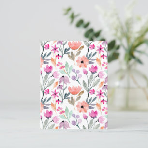 Weichblütenmuster-Blume Postkarte