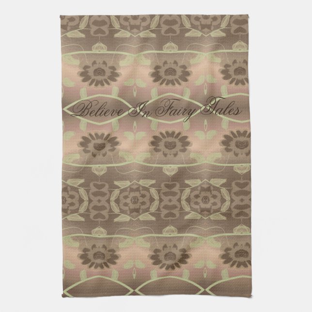 Weichbraun und grün geschirrtuch (Vertikal)