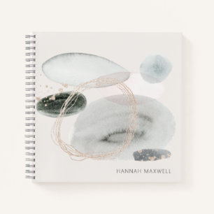 Weiche abstrakte Aquarellformen personalisiert Notizbuch