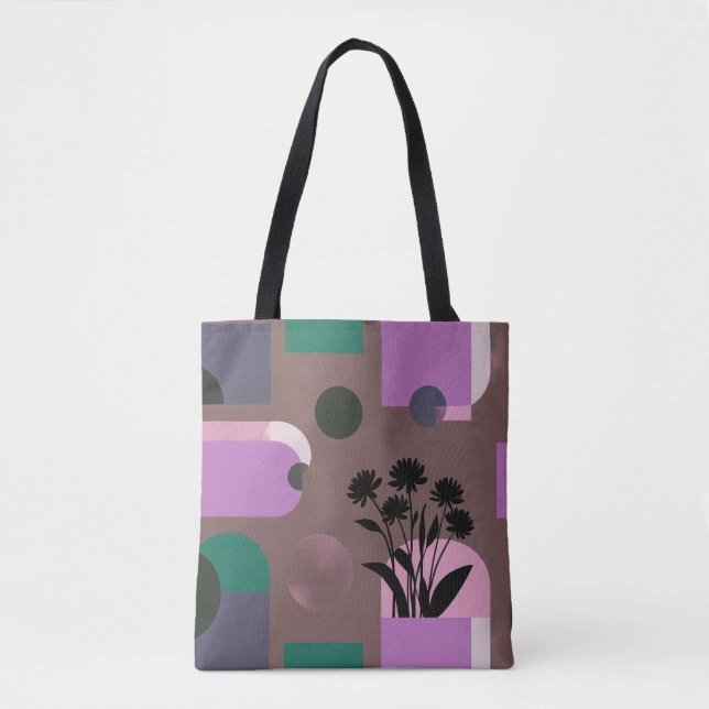 Weiche abstrakte Blumen-Collage-Tasche Tasche (Vorderseite)