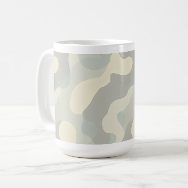 Weiche abstrakte Wellen Tasse, 15 oz Kaffeetasse (Vorderseite Links)
