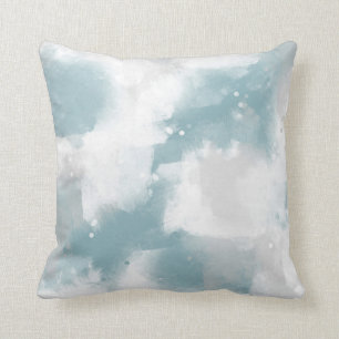 Weiche Aquamarine Abstrakte Pinselstriche Kissen