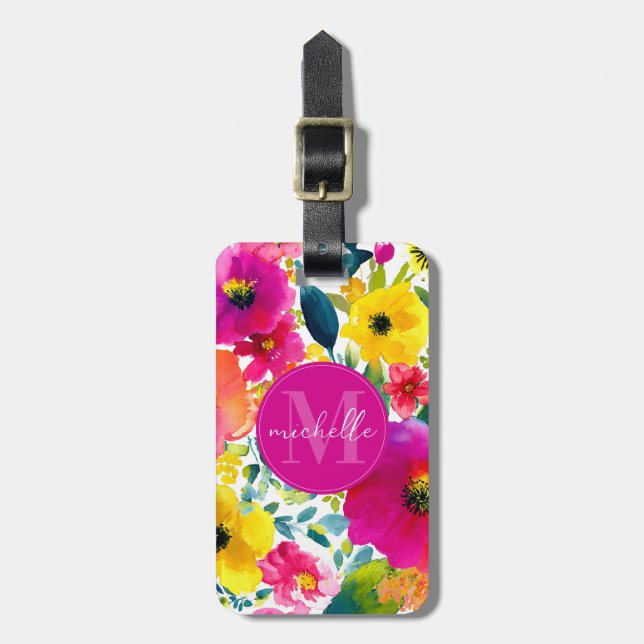 Weiche Aquarell-Blumen-Gepäckanhänger Gepäckanhänger (Vorderseite vertikal)