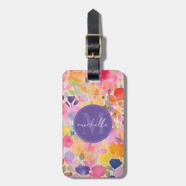 Weiche Aquarell-Blumen-Gepäckanhänger Gepäckanhänger (Vorderseite vertikal)
