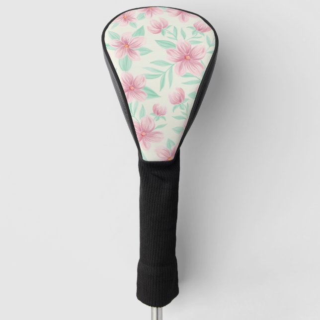 Weiche Aquarellblüte Golf Headcover (Vorderseite)